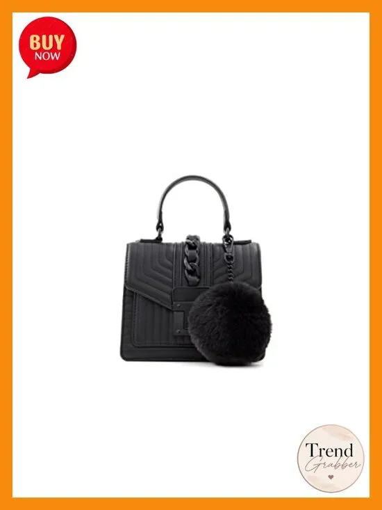 Top Handle Satchel Handbag Faux Leather Twin Handles Compact Crossbody