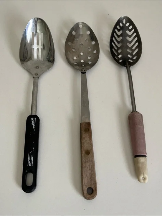 Vintage Slotted Spoon Bundle Robinson Koco Throughout Stainless Steel 3 Piece