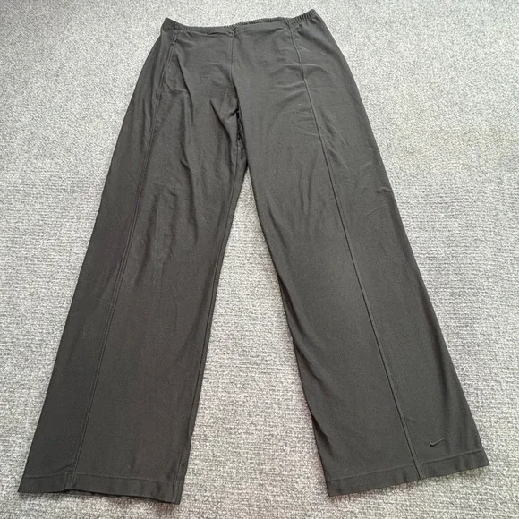 Vintage Nike Dri-FIT Athletic Pants Men L Black Y2K Athleisure Swoosh Sportswear