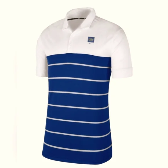 Men's Nike Gator White/Royal Striped‎ Polo shirt NWT sz XL