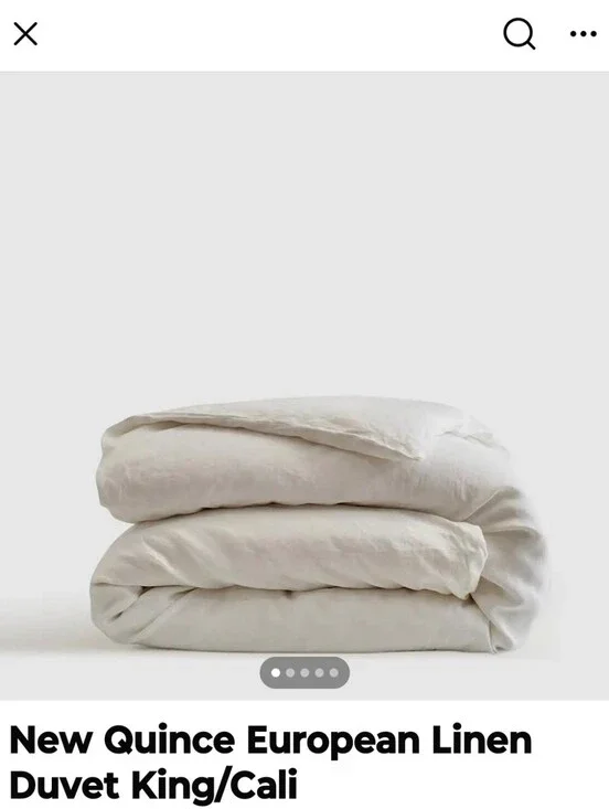 Quince Linen Duvet Cover Natural White Ivory 100% King Cali