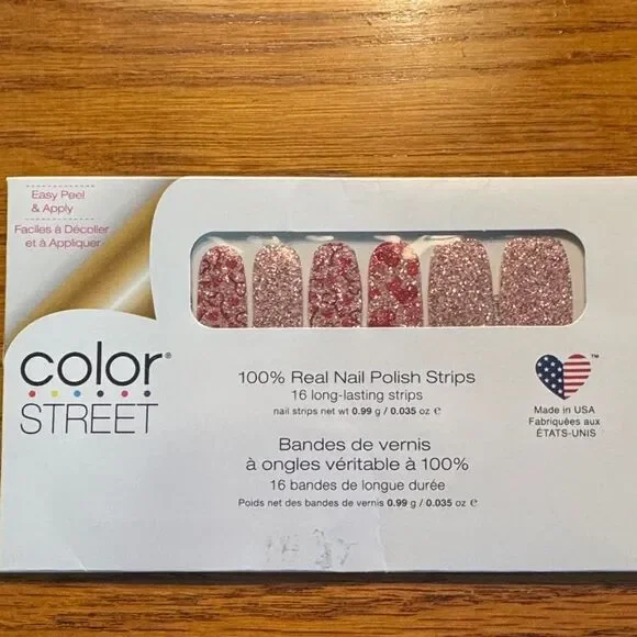 Color Street Rose Sparkle Nail Strips Valentine sparkle