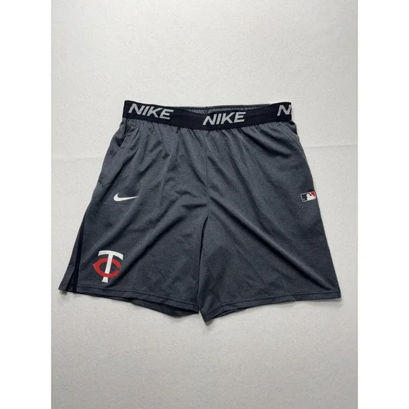 Minnesota Twins Shorts Mens XL Gray MLB Baseball Nike Dri Fit Authentic