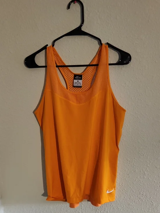 Mens Nike Orange Mesh Racerback Performance Tank