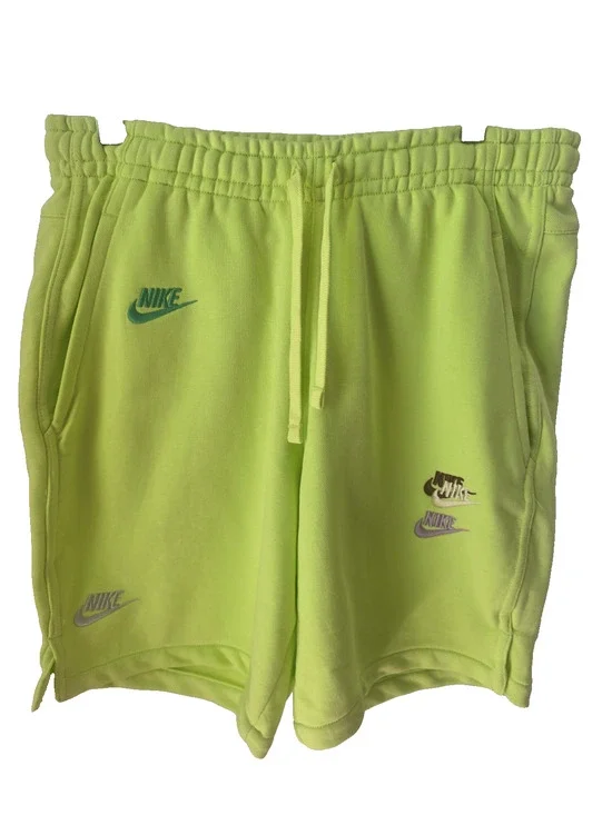 Nike NSW Essentials + French Terry shorts embroidered Neon Green Sz S