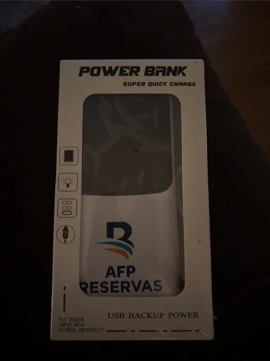 White Portable Power Bank — USB Backup Charger