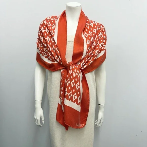 Vintage Valentino 100% Silk Scarf LONG 16 1/4