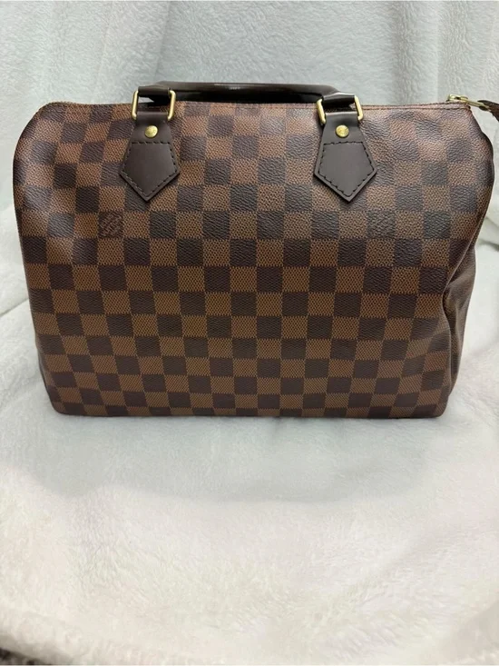 Louis Vuitton Brown Checkered Top-Handle Satchel