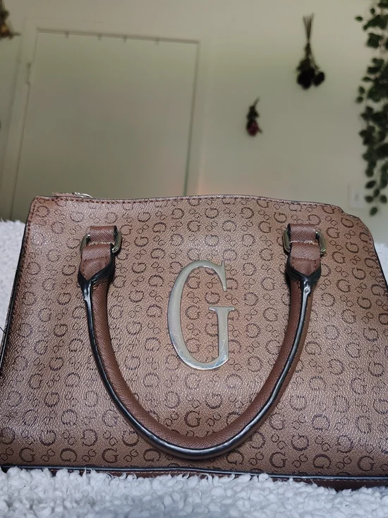 GUESS | G Signature Brown Satchel Bag
