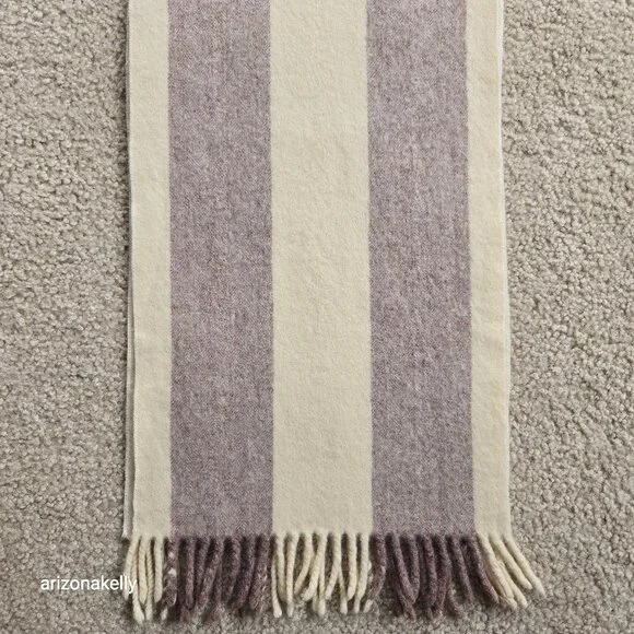 Wool Scarf Neutral Colors Stripe