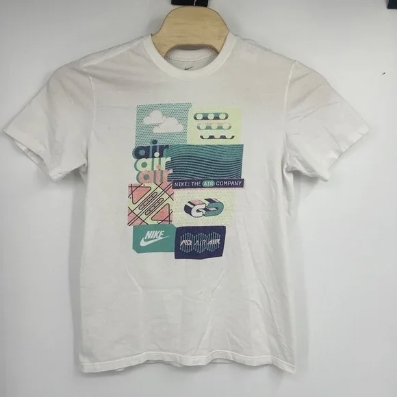 Nike Mens The Air Company Graphic Tee White Short Sleeve‎ T-Shirt Size Medium