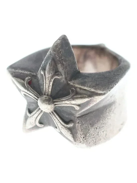 Chrome Hearts Str Lrg Ring Large Star Silver