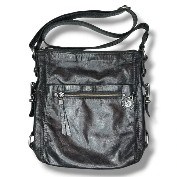The Sak Iris Leather Hobo Bag Soft Black Leather Charm Happy And Free‎ Crossbody