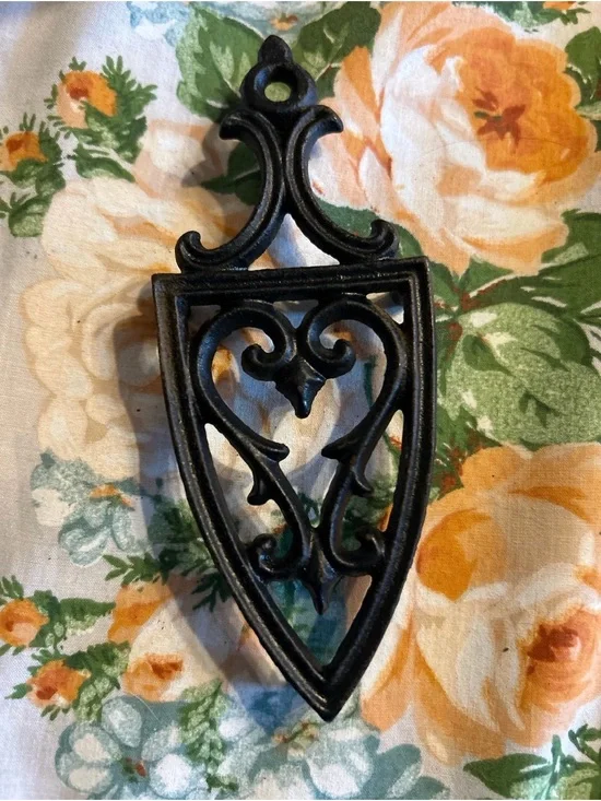 Ornate Black Cast Iron Decorative Wall Hook