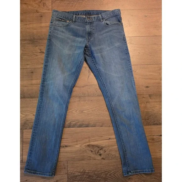 NIKE Jeans Men's Size 34 Blue Denim Mid Rise Slim Straight Stretch (Act 35x30)
