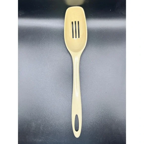 Vtg Nylon 3-Slot Spoon Kitchen Utensil‎ Slotted Beige Plastic Cooking Serving