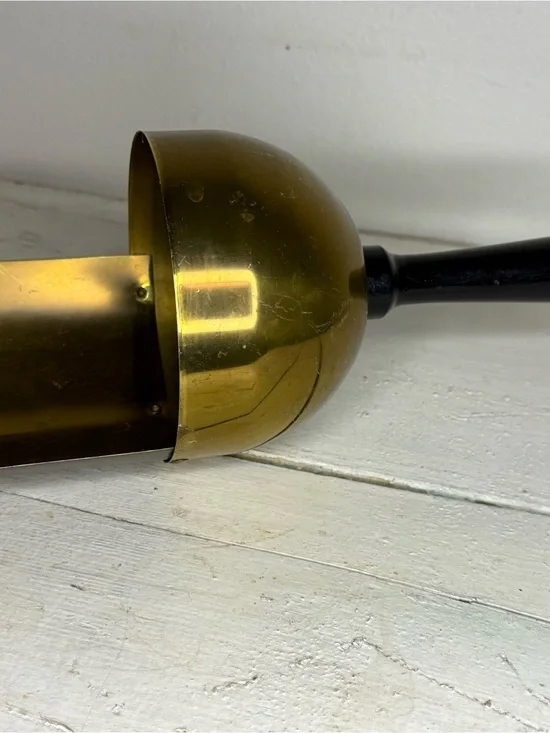 Vintage Brass Scoop Wood Handle Rustic Grain Sugar Shovel Hole For Hanging 9”