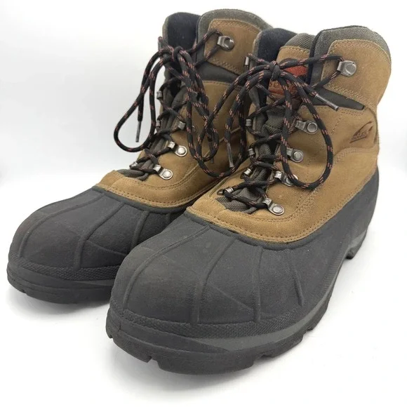 Sorel Winter Boots Men Size 15 Boots Tan Black Waterproof Suede Rubber Duck