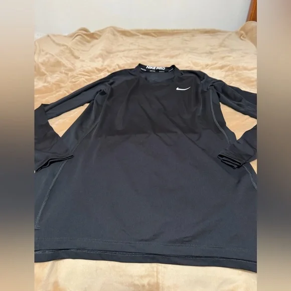 Nike Pro Dri-fit Black Long-Sleeve Performance Top with Swoosh XXL