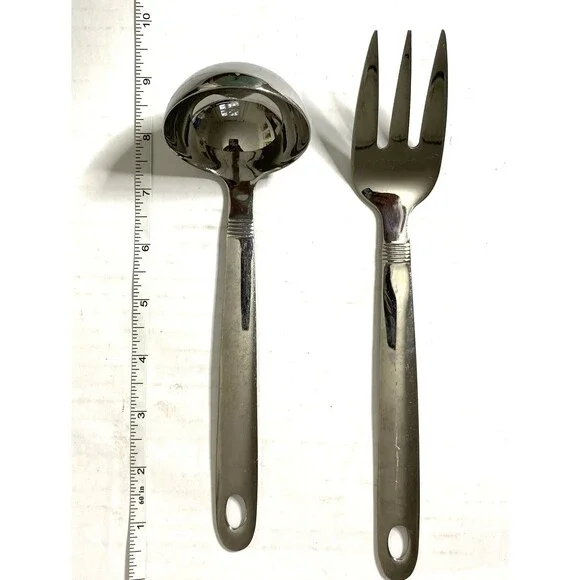 Oneida Stainless Steel Ladle & Serving Fork Set Classic Kitchen Utensils