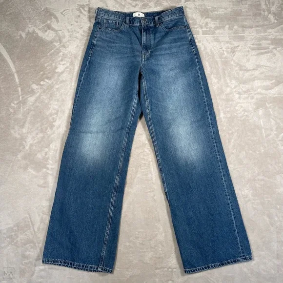 Banana Republic Women's Jeans High Rise Rigid Wide Leg‎ Denim 31L (Long) Blue