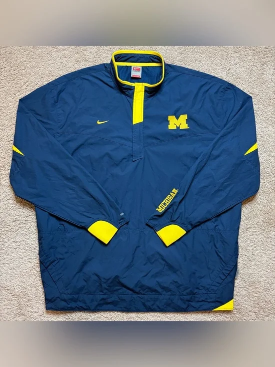 Retro Nike University Michigan 1/4 Zip Windbreaker