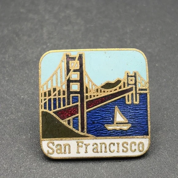 San Francisco California Golden Gate Bridge‎ Water Boat Lapel Hat Pin