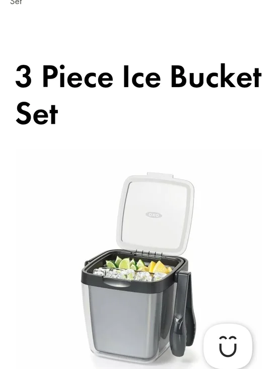 OXO 3-Piece Ice Bucket Set in Gray and Black