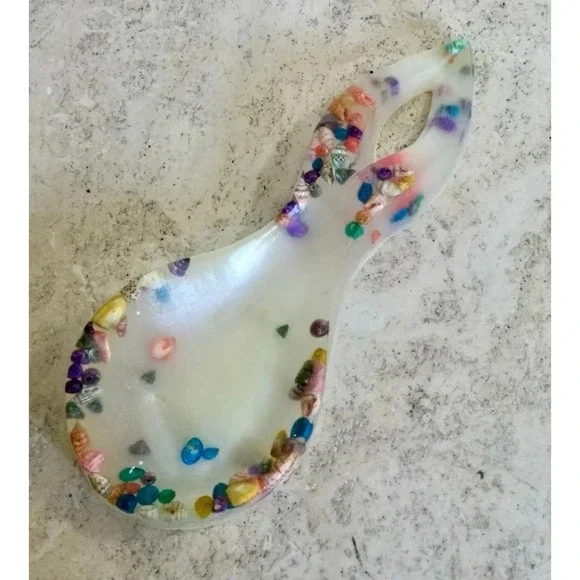 Vintage Multicolor Resin‎ lucite Spoon Rest