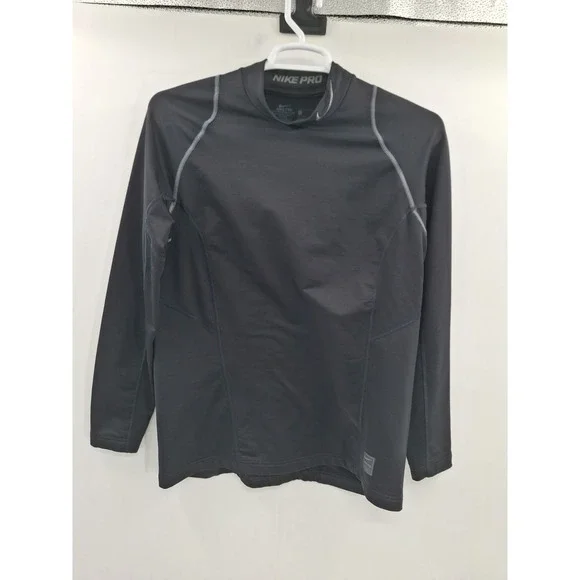 Nike Pro Hyperwarm Fitted Large Black Compression Shirt