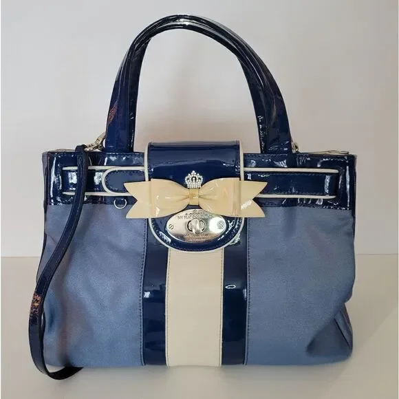 My Flat In London Ashby Small Handheld Blue Satchel