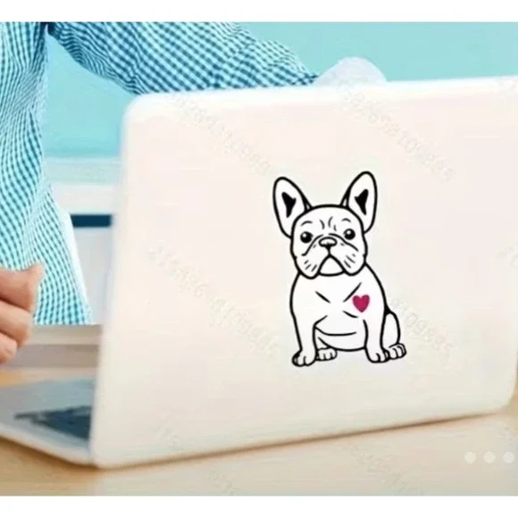 French‎ Bulldog Vinyl Decal Sticker White Black Pink Heart