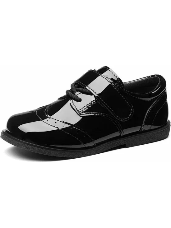 Kid's Patent Black Little Kid Non-Slip Comfort School Loafers Oxfords Dress Shoe