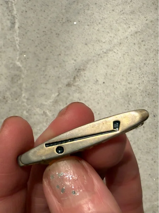 Vintage swank 1960s golf etched Brushed Brass tie Bar  Clip money clip