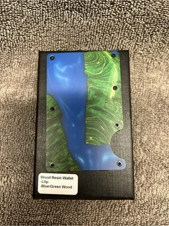 Avantwood wood & resin minimalist card wallet with RFID blocking and money clip