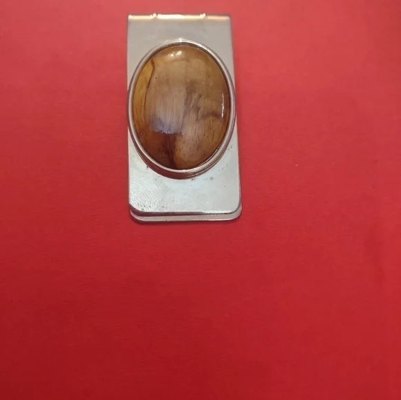 Beautiful men's money clip with a beautiful stone