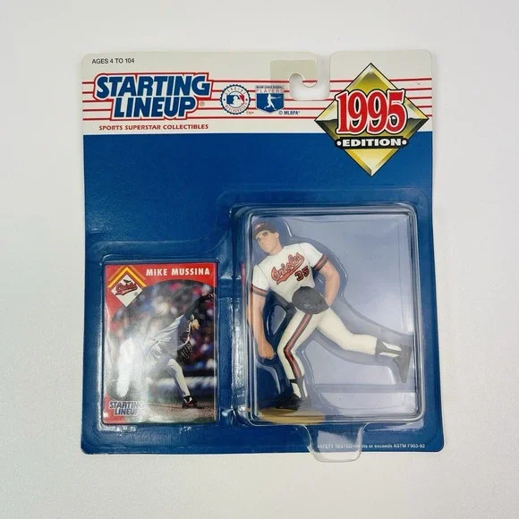 Starting Lineup Mike Mussina 1995 Edition Baltimore Orioles Figure and Card