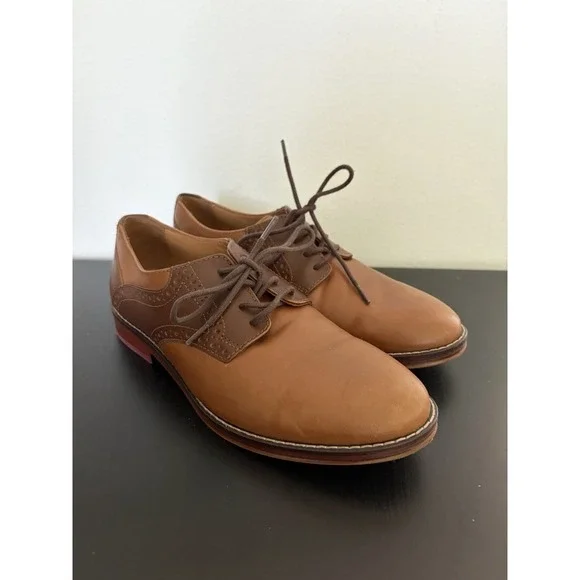 Johnston & Murphy Conard Saddle Dress Shoes Brown Leather Big Kids Boys 3