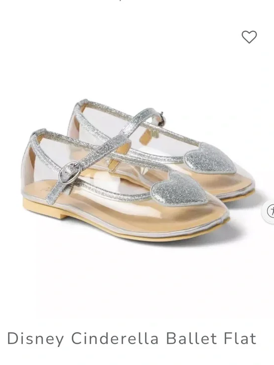 Disney Cinderella Inspired Ballet Flats with Heart Detail - Light Blue