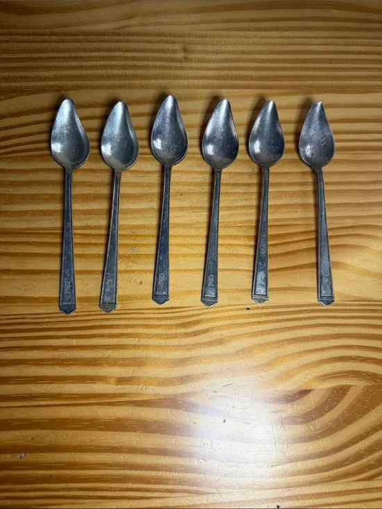 Vintage 1847 Rogers Bros Silverplate Grapefruit Spoons - Set of 6