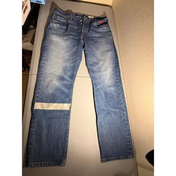 Levis 501 150th Anniversary Edition Custom Jeans Blue Denim 32x32 Mens