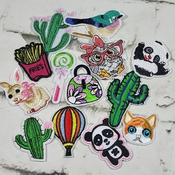 Iron-On Patches Sewing‎ Craft Embellishment Lot Cute Critters Cactus Pandas