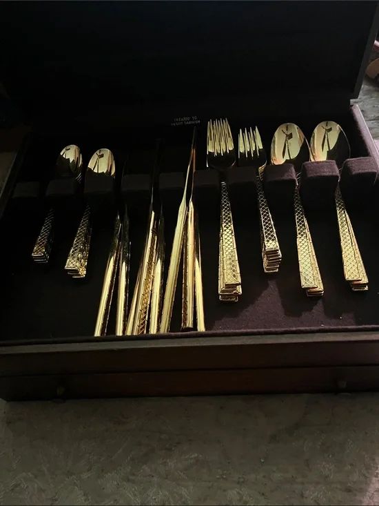 Gold Flatware Set - Elegant 48 Piece Home Dining Collection