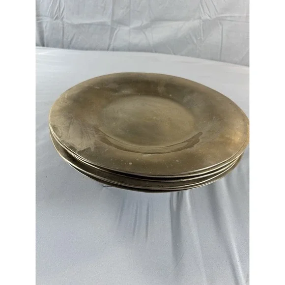 Set‎ of 6 Hammered Brass Charger Plates 12