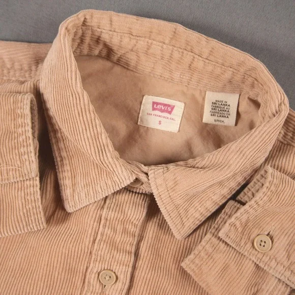 Levi's Corduroy Long Sleeve Men Shirt S Skate Western Boho Cabin Retro Coastal
