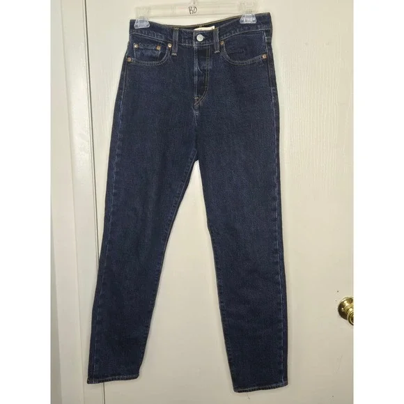 Levis Wedgie Straight Jeans Dark Wash Indigo High Rise Denim Size 26