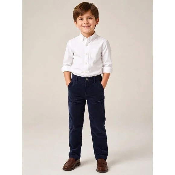 Jane and Jack Kids Navy Velour Pants Size 6 Soft Velvet Dress Pull On
