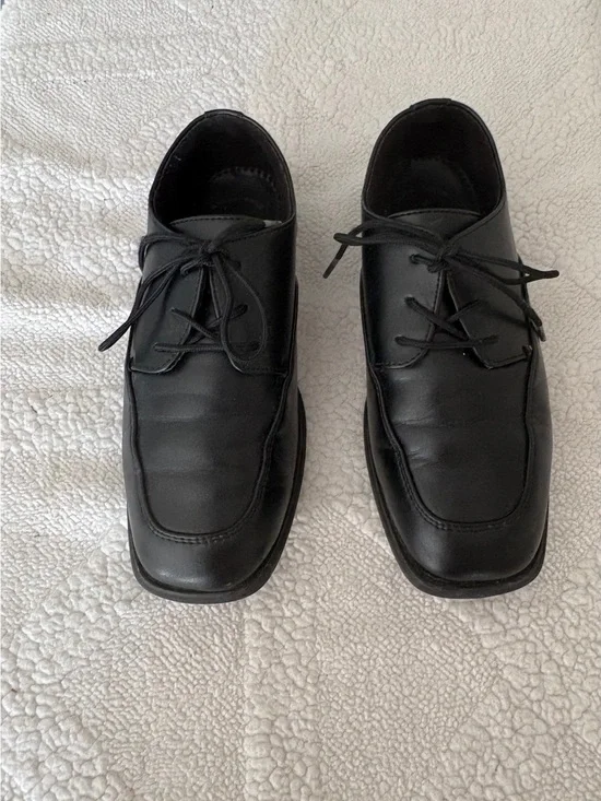 Black Dress Lace-Up Dress Shoes, Youth- big boy 3