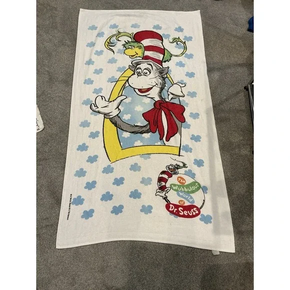 Vintage Dr Seuss Cat In The Hat Towel Made USA Jay Franco