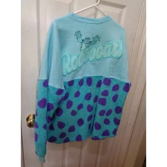 Disney Spirit Jersey Monsters Inc Sully Blue Polka Dot Furry XL ROAR